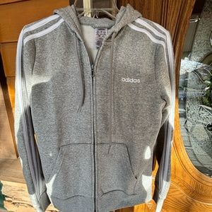 Grey adidas zip hoodie
